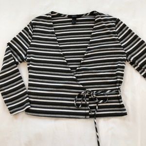Wrap long sleeve shirt